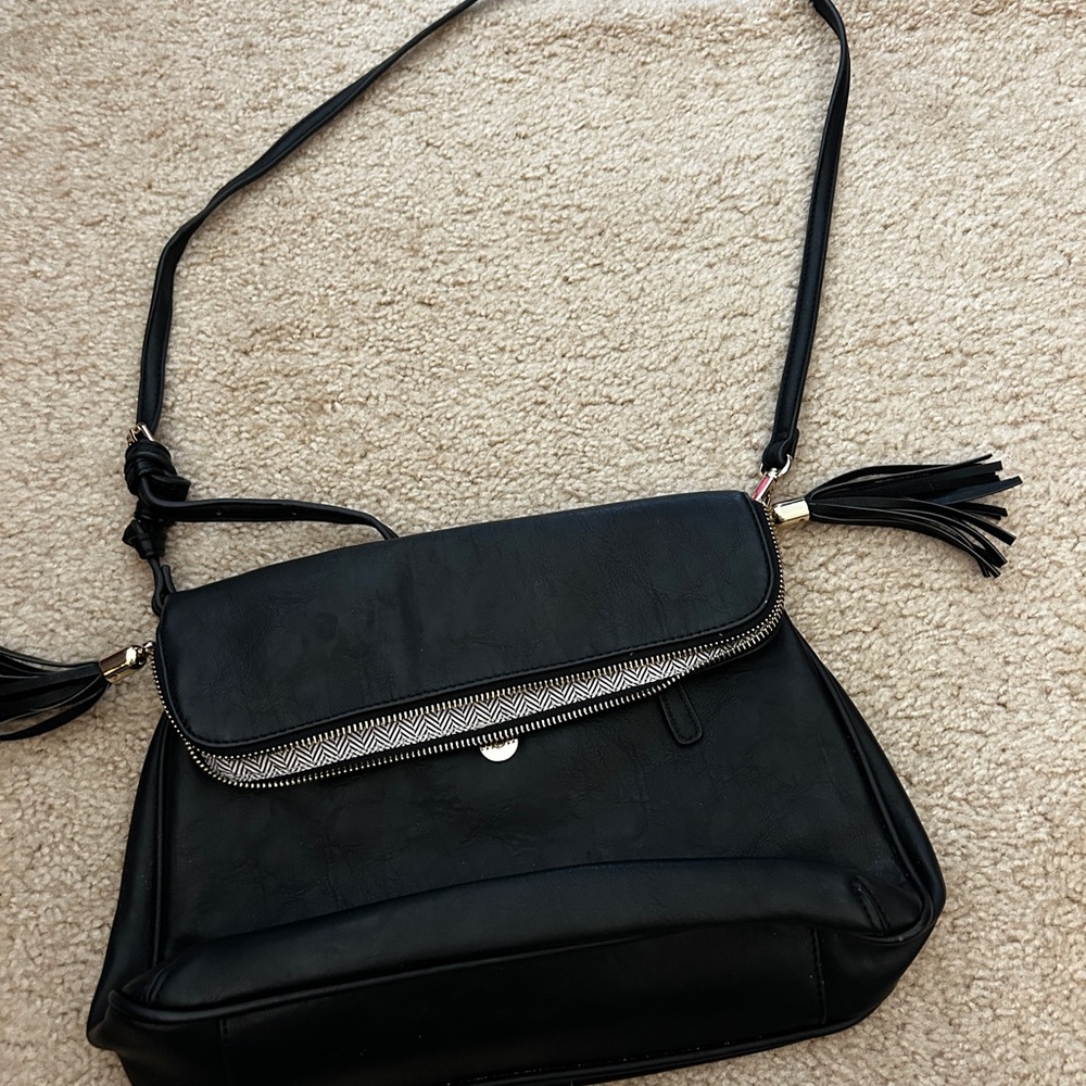 Nordstrom Black Crossbody Bag with Tassels